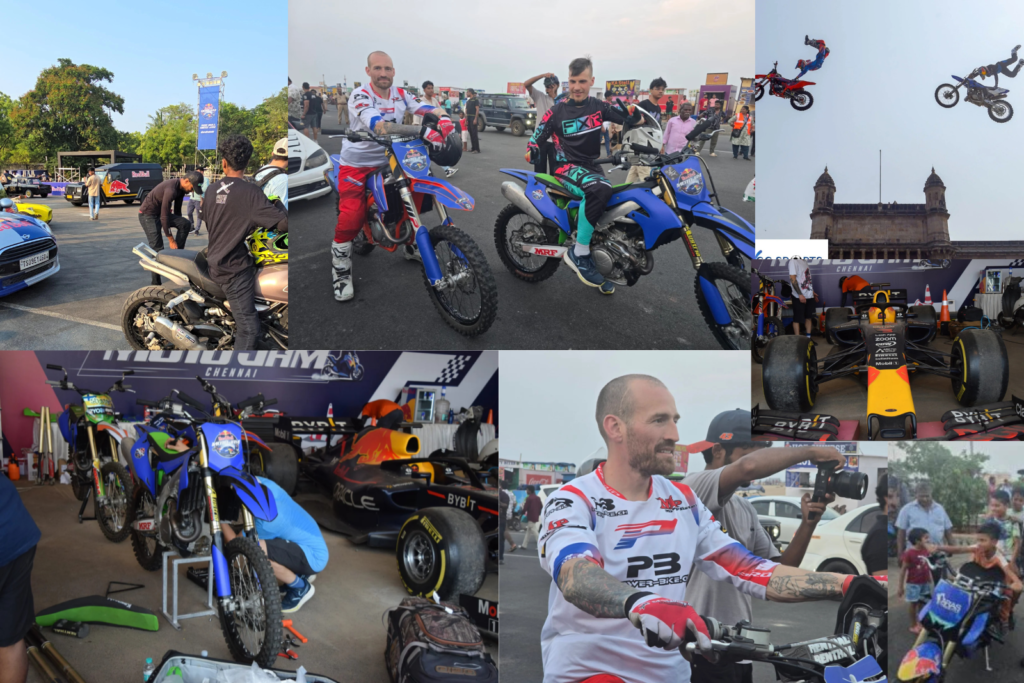  “Red Bull Moto Jam 2025 live event at Island Grounds Chennai featuring stunt biking and motorsports crowd”